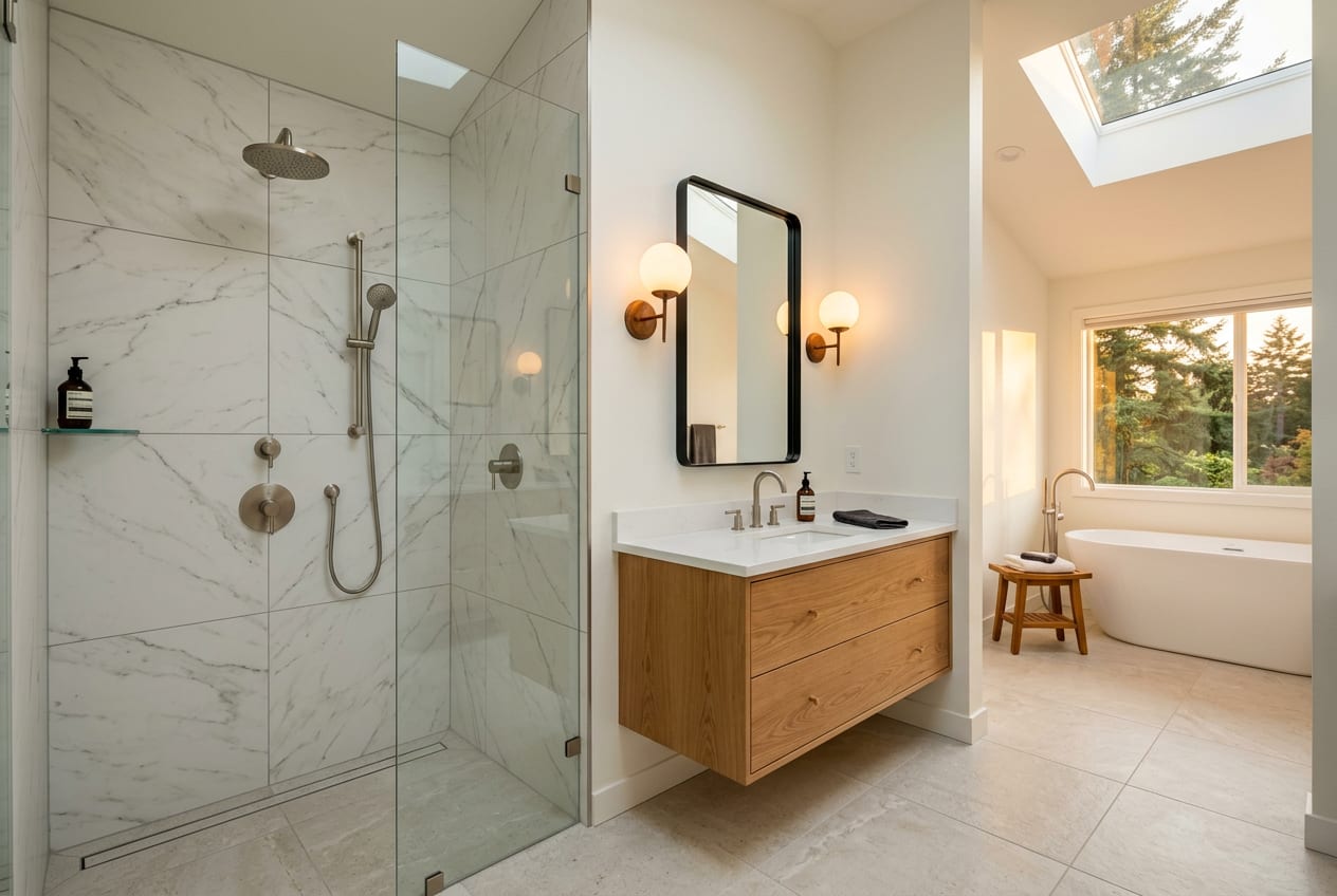 Cruz Bathroom Remodeling Inc, bathroom remodeling in Lynnwood, completed project 1